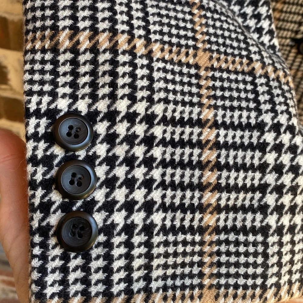 Pendleton Plaid 100% Merino Wool Coat with Lambskin Leather Trim Size 18 - Picture 10 of 16